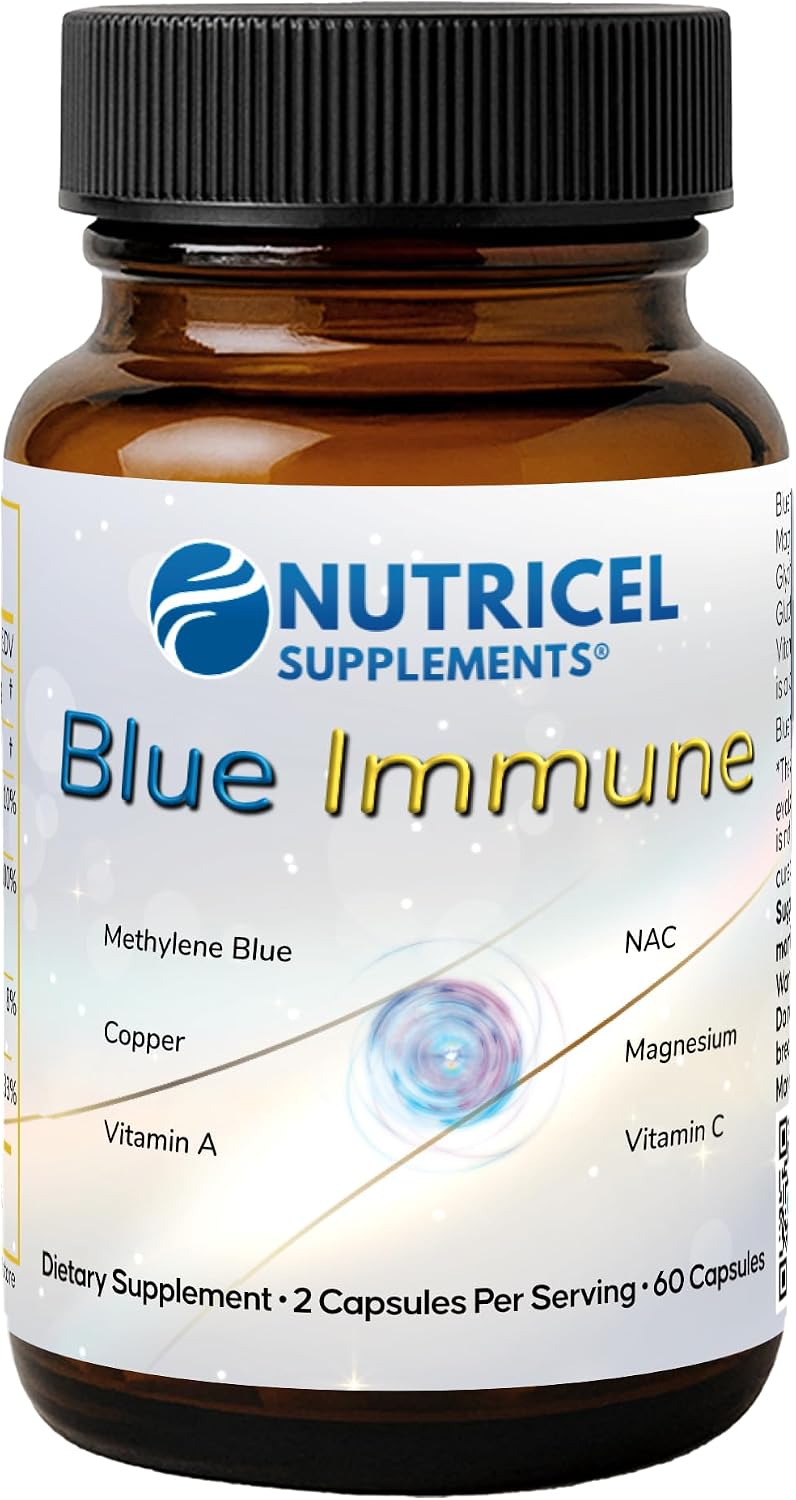 Nutricel Supplements Blue Immune 60 Cápsulas - Fórmula Nootrópica con Azul de Metileno USP