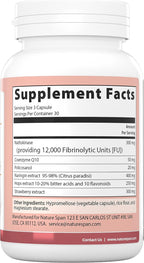 NATURESPAN Nattokinase 12.000 FU - 90 Cápsulas - Complemento Enzimático para Hombres y Mujeres