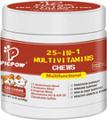 PICPOW Multivitamínico masticable para perros con glucosamina, condroitina, enzimas digestivas y probióticos, 120 comprimidos