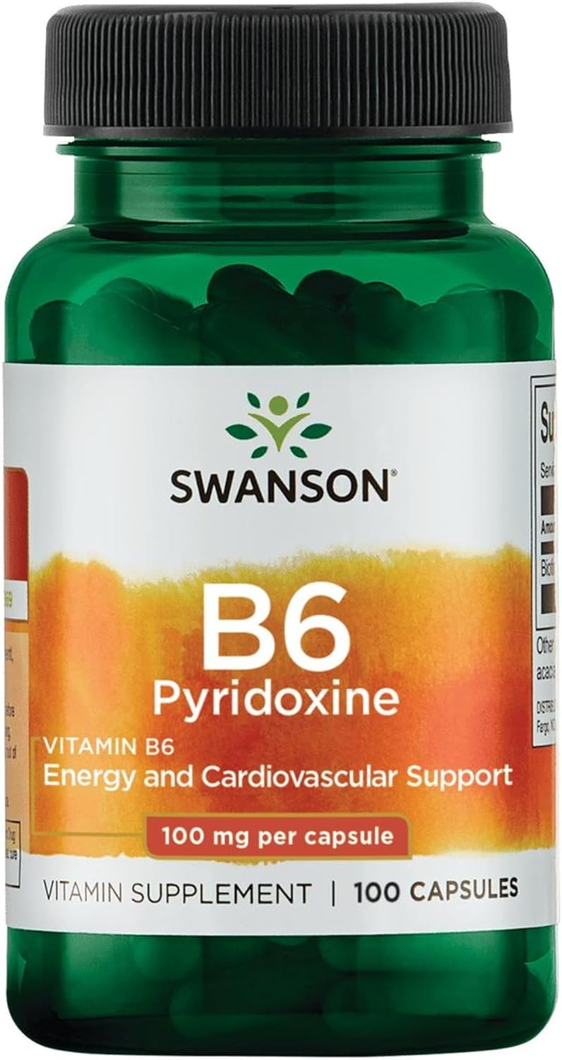Swanson Vitamina B-6 (Piridoxina) 100 mg, 100 Cápsulas