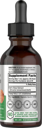 Horbäach Extracto de Uña de Gato en Gotas | 60 ml | Sin Alcohol | Vegano | No GMO