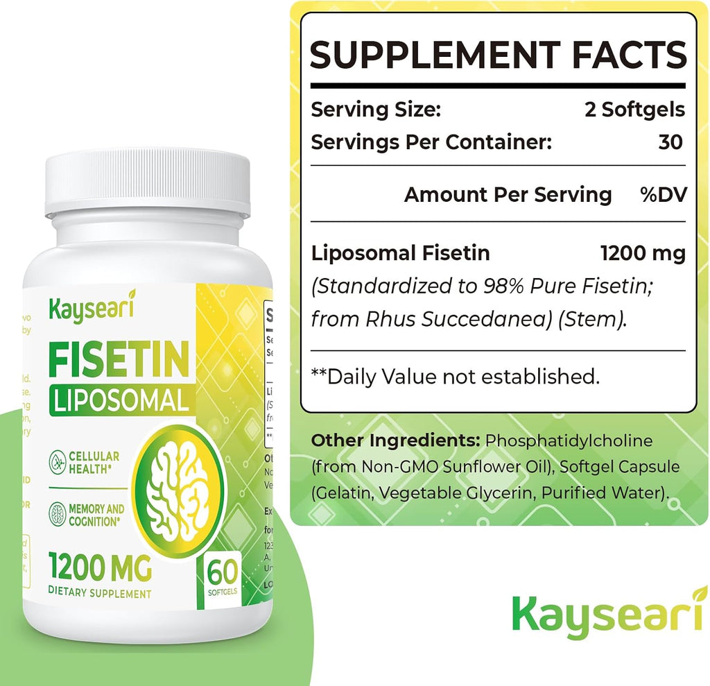 Fisetina Liposomal 1200mg - 120 Cápsulas