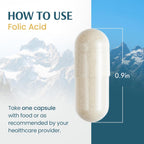 Vykee Nutrition Ácido Fólico 1850 mcg DFE - Complemento Prenatal Vegano 120 Cápsulas