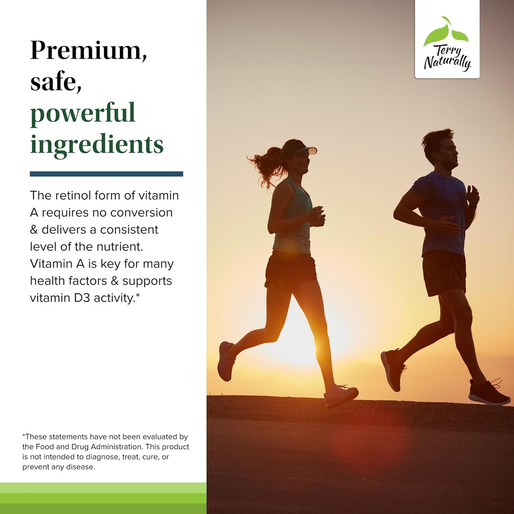Terry Naturally A•D3•K2 - Suplemento con Vitaminas A, D3 y K2 para el Mantenimiento de la Visión, Huesos y Sistema Inmunitario (60 Cápsulas Blandas)