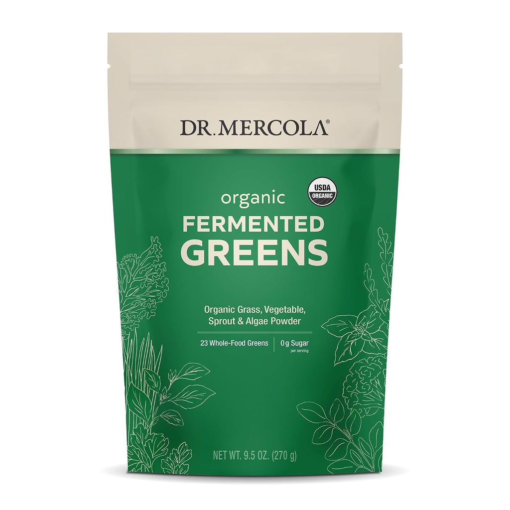Dr. Mercola Polvo de Verduras Fermentadas Ecológicas - Apoya la Salud Digestiva y Celular - Certificado Ecológico, Sin OGM y Sin Soja - 269 g (90 Dosis)