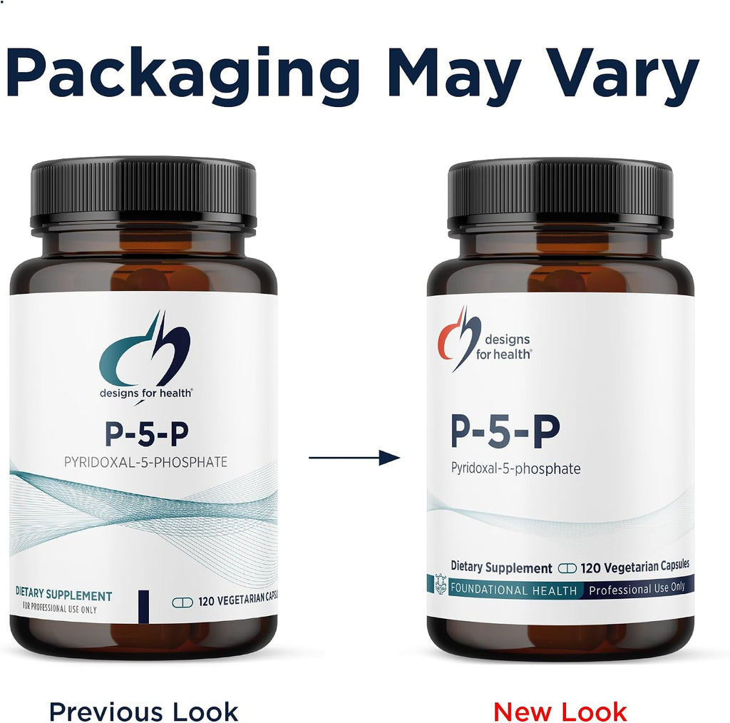 Designs for Health P-5-P - Vitamina B6 Activa (Piridoxal-5-Fosfato) 50 mg - 120 Cápsulas