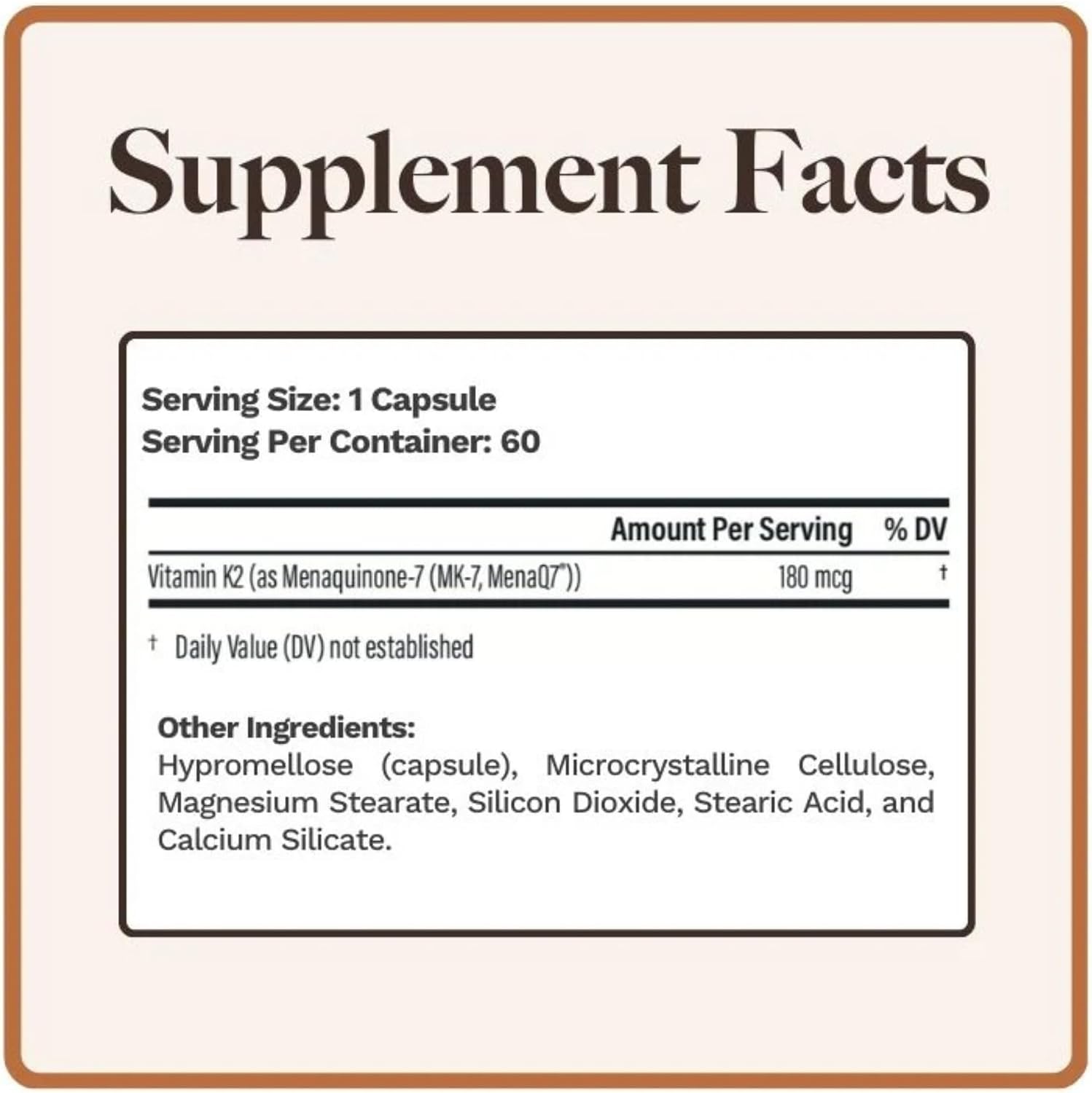 Utzy Naturals Vitamina K2 | 180 mcg de MenaQ7® | 60 Cápsulas