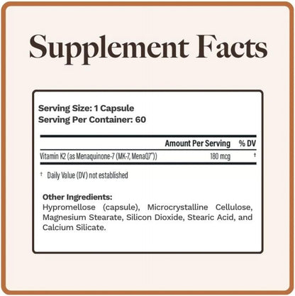 Utzy Naturals Vitamina K2 | 180 mcg de – Salud cardiovascular: Ayuda al organismo a mantener un equilibrio – Image 2