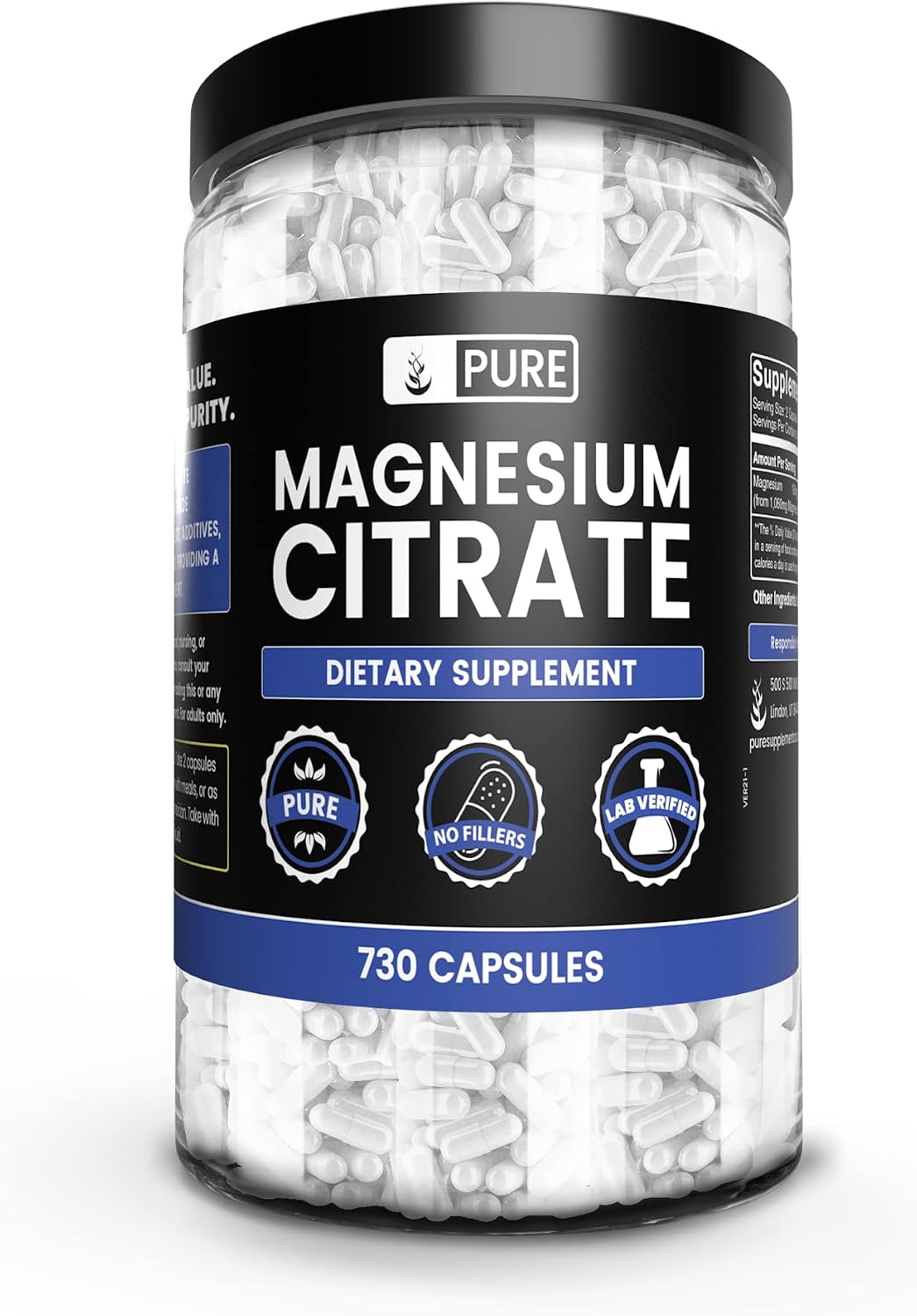 Citrato de Magnesio de Pure Original Ingredients (730 Cápsulas)