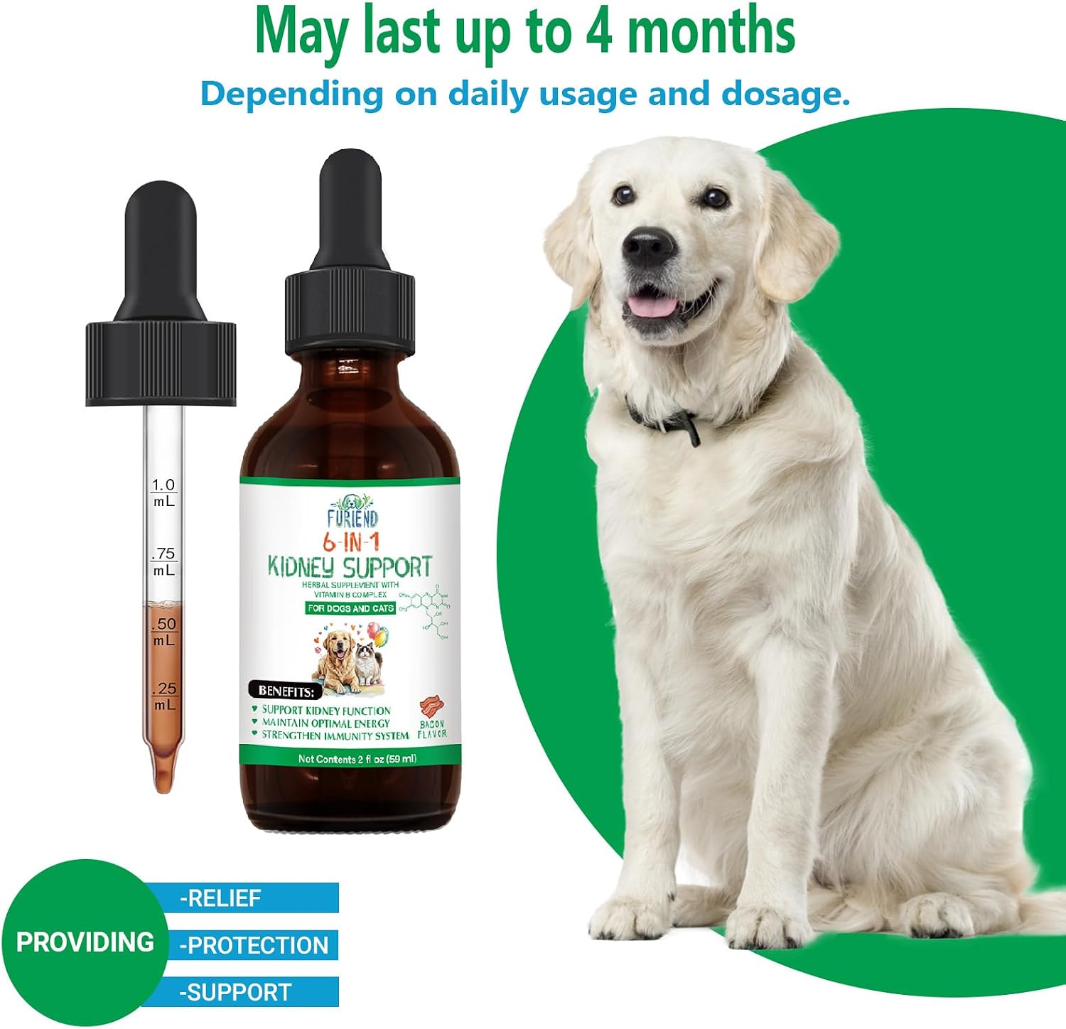 FURIEND Kidney Support – Suplemento Renal Líquido para Perros y Gatos | 59ml