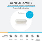 XYMOGEN Benfotiamine 300 mg – Derivado biodisponible de tiamina B1 para apoyo metabólico celular y nervioso – No-GMO, Sin gluten, Vegano – 120 Cápsulas