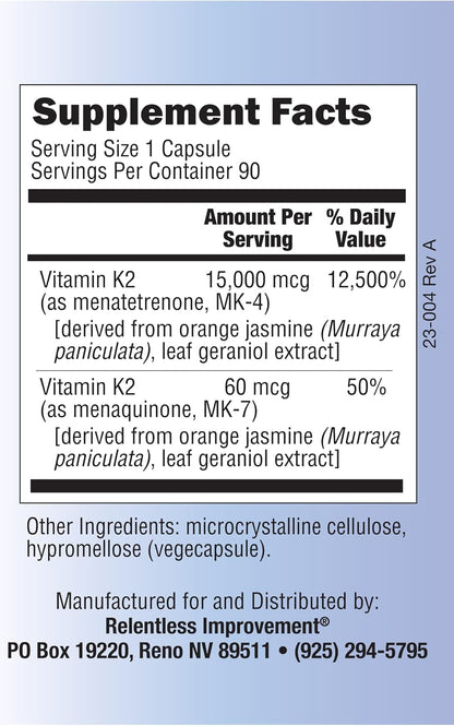 Vitamina K2 MK4 + MK7 Alta Potencia (15000 – Coagulación normal: La vitamina K activa factores de coagulación en – Image 3
