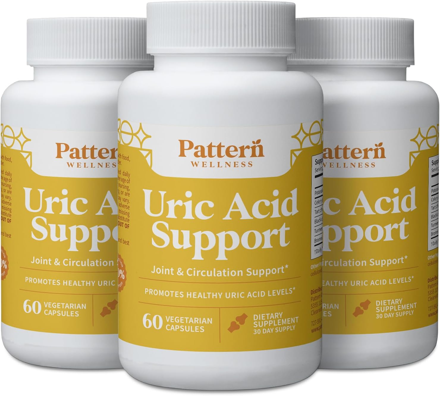 Pattern Wellness Uric Acid Support – Suplemento para el Equilibrio del Ácido Úrico – 60 Cápsulas Veganas