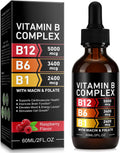 Frovetani Complejo B Orgánico Líquido con Vitaminas B12 Metilcobalamina, B6, B1, B9 - Apoyo Metabólico, Vegano, Sin Gluten