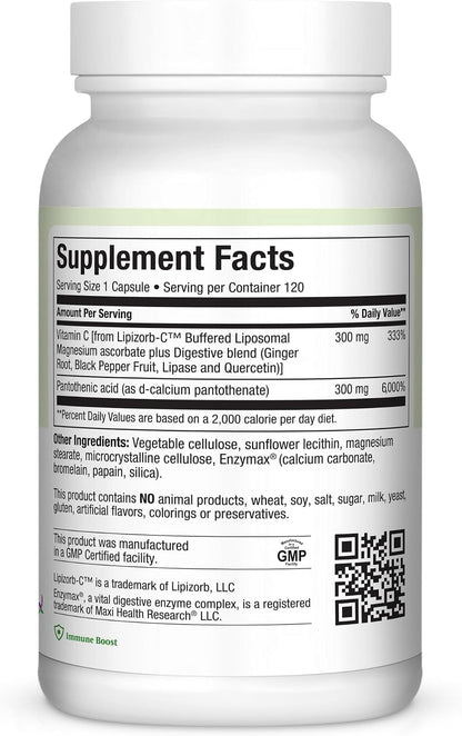 Maxi Health Pantomax Supreme – 120 Cápsulas con Vitamina C Lipizorb-C y Ácido Pantoténico – Image 2