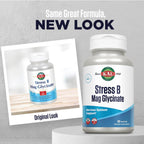 KAL Stress B Mag Glicinato - Complejo de Vitaminas B con Magnesio, Formas Activas, 60 Cápsulas Veganas