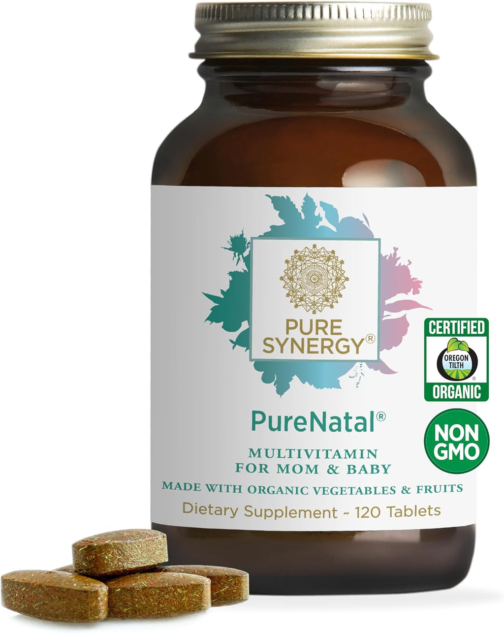 PURE SYNERGY PureNatal Vitaminas Prenatales - 120 Comprimidos Veganos