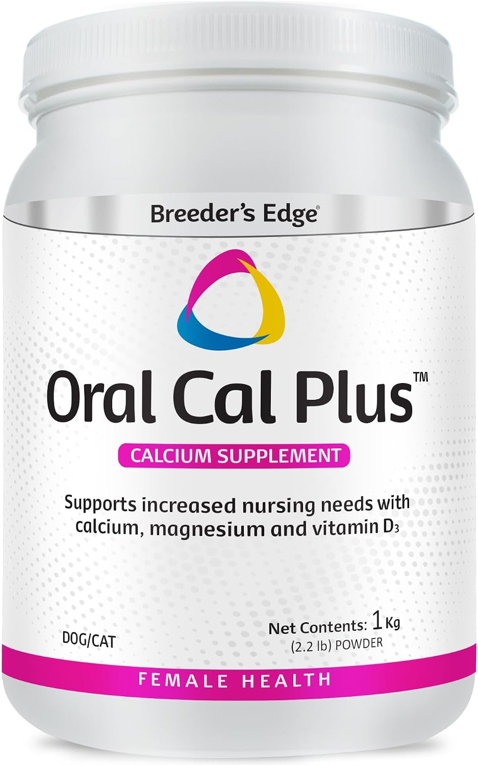 Breeder’s Edge Oral Cal Plus Powder, Calcio y Vitamina D₃ para Perros y Gatos Lactantes, 1 kg