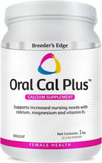 Breeder’s Edge Oral Cal Plus Powder, Calcio y Vitamina D₃ para Perros y Gatos Lactantes, 1 kg