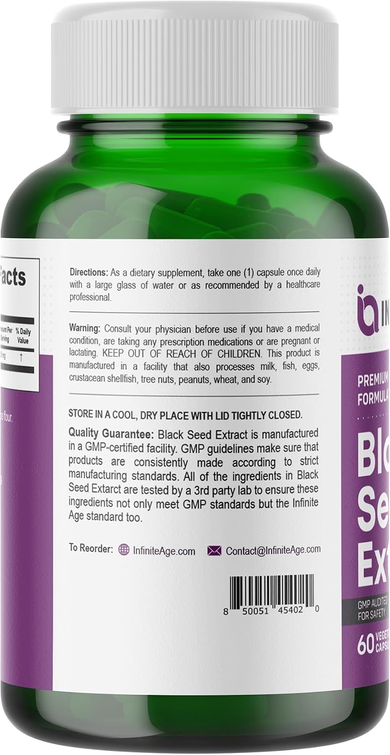 Infinite Age Extracto Seco Orgánico de Semilla de Comino Negro - 60 Cápsulas
