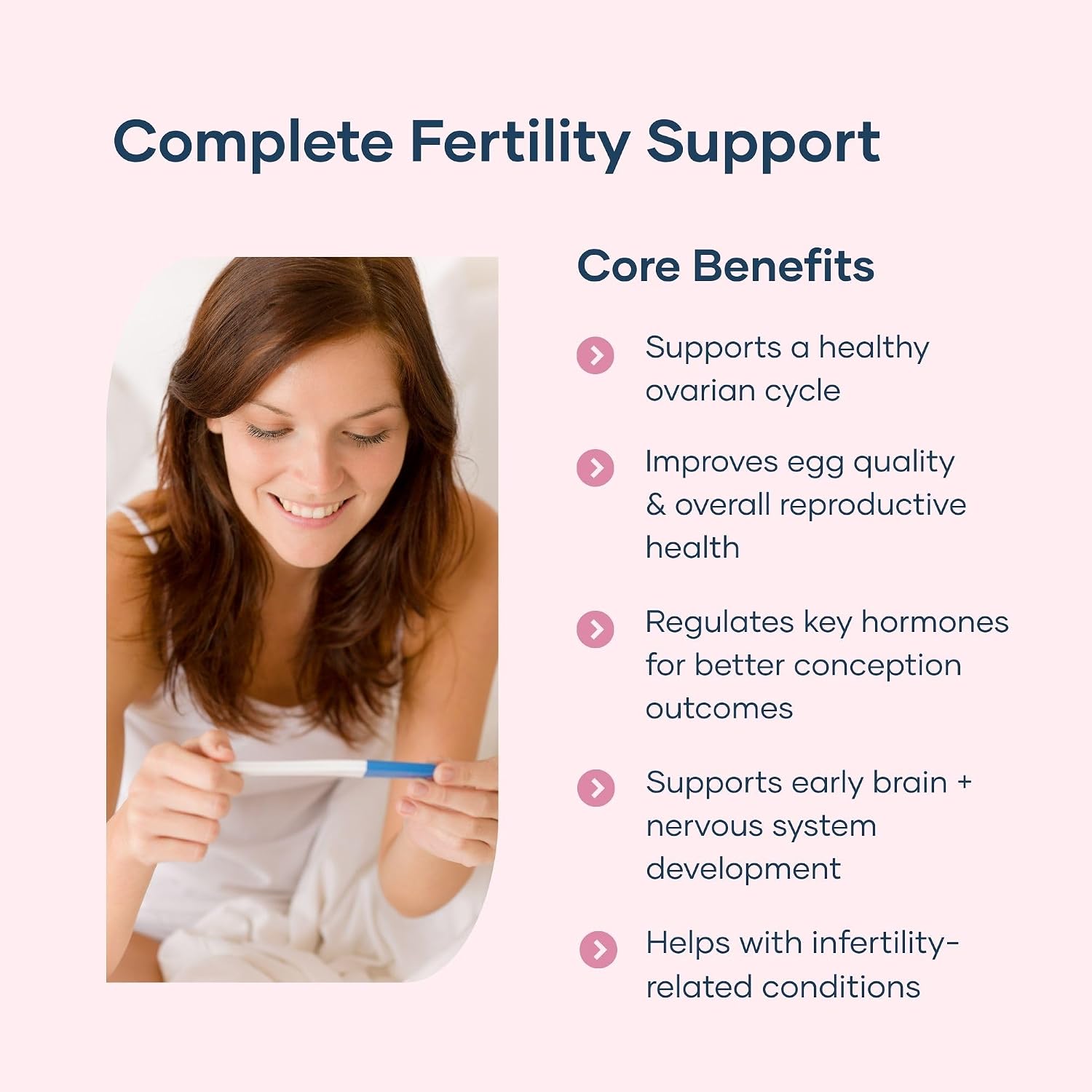 BabyRx Complete Fertility+ – Suplemento de Fertilidad con Myo-Inositol, D-Chiro Inositol, Folato, Vitamina D3 y B12 | 90 Cápsulas