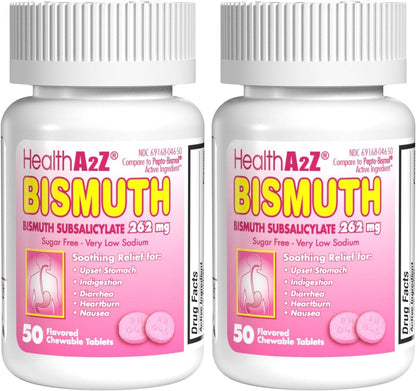 HealthA2Z® Bismuto | Subsalicilato de Bismuto 262 mg | Alivio Multisintomático | 50 Comprimidos Masticables – Image 7