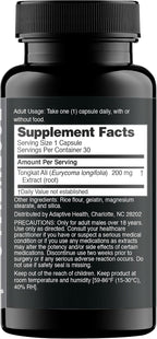 Nugenix Essentials Tongkat Ali para Hombres - Extracto de Longjack 200 mg, 30 Cápsulas