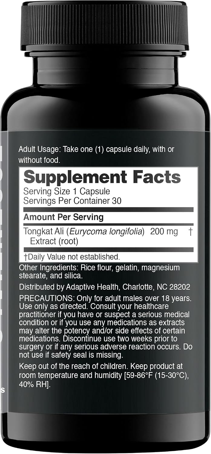 Nugenix Essentials Tongkat Ali para Hombres - Extracto de Longjack 200 mg, 30 Cápsulas