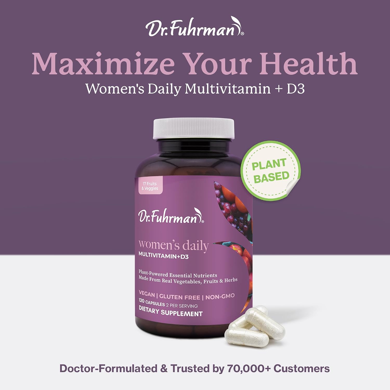Dr. Fuhrman Multivitamin for Women, 2-Month Supply with Vitamin D3