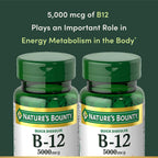 Vitamina B12 5000 mcg de Nature's Bounty - Complemento Alimenticio de Disolución Rápida, 80 Comprimidos