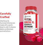 Justified Laboratories Vital Grow XL Gummies Extreme (2000 mg) - 60 Gominolas - Con Vinagre de Manzana, Folato y Vitamina B12 - No Transgénico, Vegano, Sin Gluten - 30 Dosis