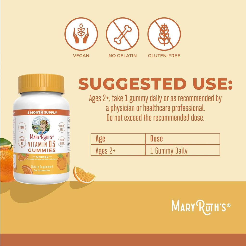 Gominolas de Vitamina D3 de MaryRuth's 1000 UI - 60 Gominolas Veganas