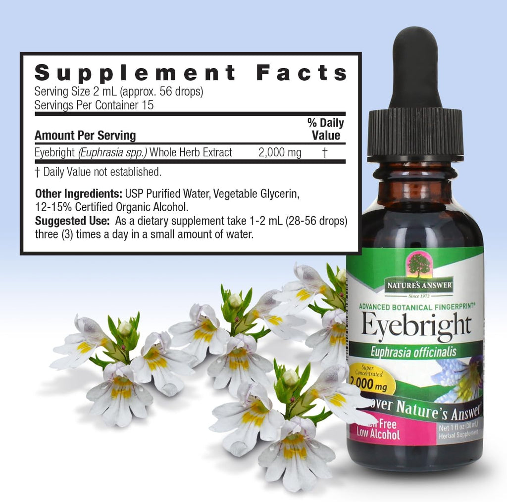 Nature's Answer Eyebright Herb con Alcohol Orgánico - 30 ml (1 fl oz)