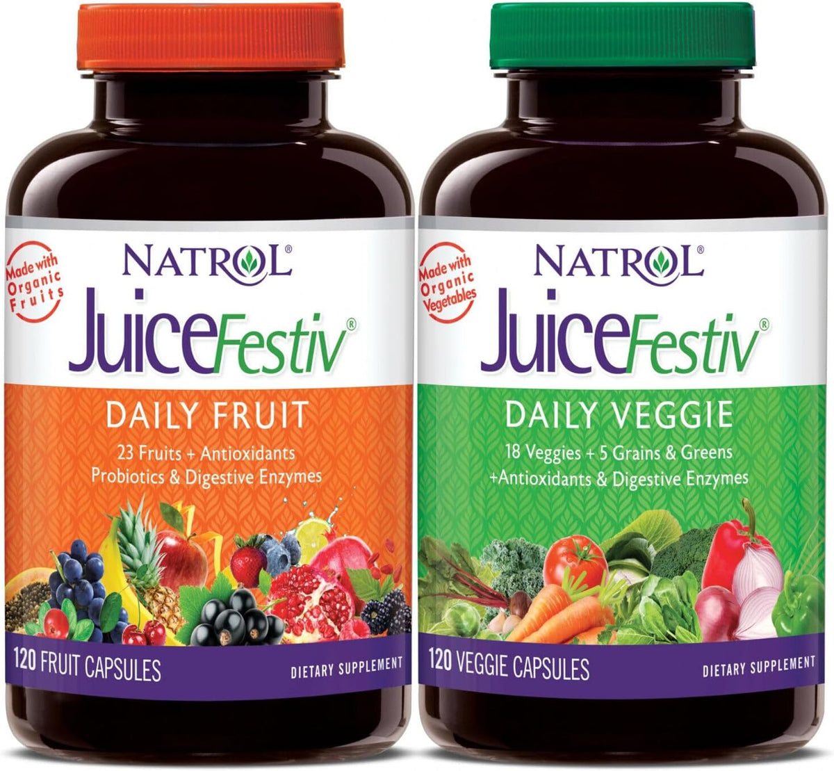 Juice Festiv Daily Fruit and Veggie - 120+120 Cápsulas - görsel 1