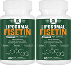 Suplemento de Fisetina Liposomal, 2000 mg, 98% Puro, con Quercetina, TMG y Resveratrol, 120 Cápsulas