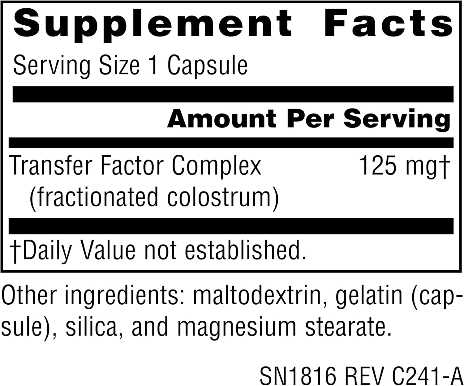 Source Naturals Wellness Transfer Factor 125 mg, 60 Cápsulas