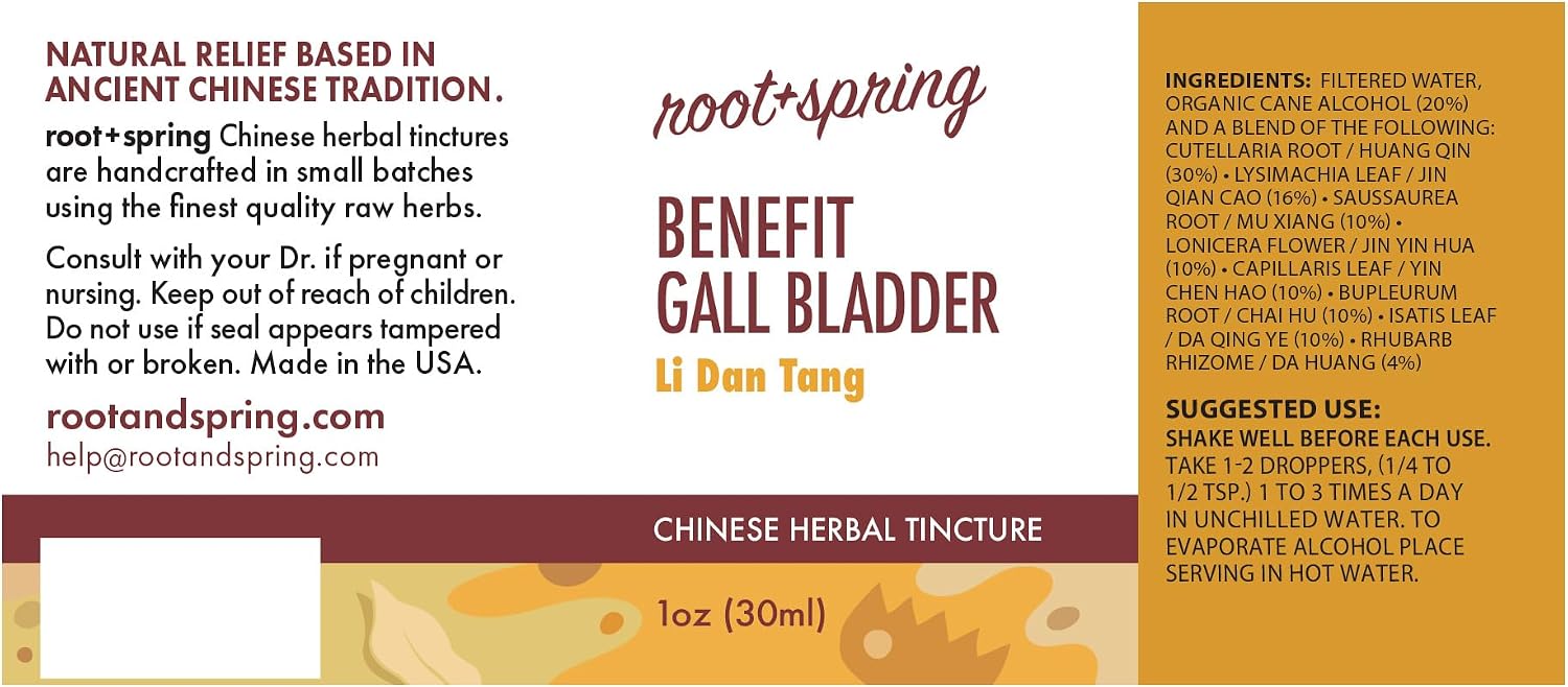 Benefit Gallbladder - Li Dan Tang - Tintura Herbal (Extracto Líquido) de root + spring