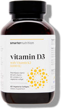 SMARTERNUTRITION Vitamina D3 5000 UI + K2 MK-7 1100 mcg Vegano - 60 Cápsulas Blandas
