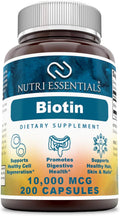 Biotina 10.000 mcg – 200 Cápsulas (No Transgénico)