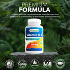 Best Naturals Vitamina B6 200 mg para Adultos, 120 Comprimidos