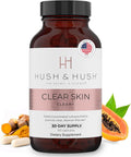 Hush & Hush Suplemento para el Acné – 60 Cápsulas – Fórmula Vegana con Vitamina A, Zinc y Cúrcuma