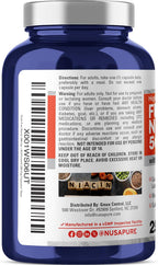 NusaPure Niacina Sin Enrojecimiento (Flush-Free) - 500 mg, 250 Cápsulas Veganas