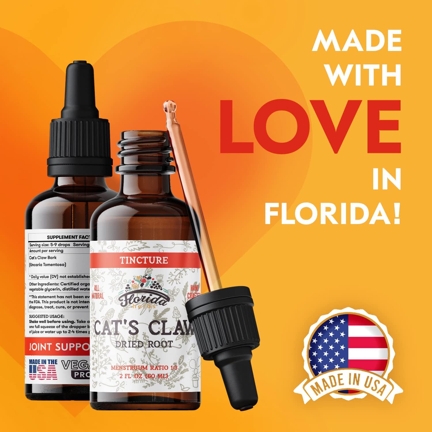 Extracto Líquido de Uña de Gato sin Alcohol, 60 ml - FLORIDA HERBS