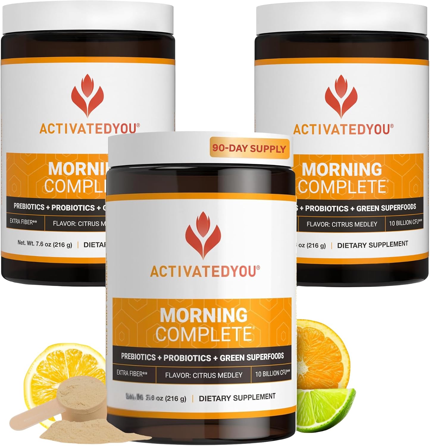 ACTIVEDYOU Morning Complete Mezcla de Verduras y Probióticos - 30 porciones (Cítricos)