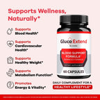 (3 Pack) Gluco Extend - Cápsulas para Apoyar Niveles Saludables, Ingredientes Naturales, Fórmula Avanzada, 180 Cápsulas para 3 Meses
