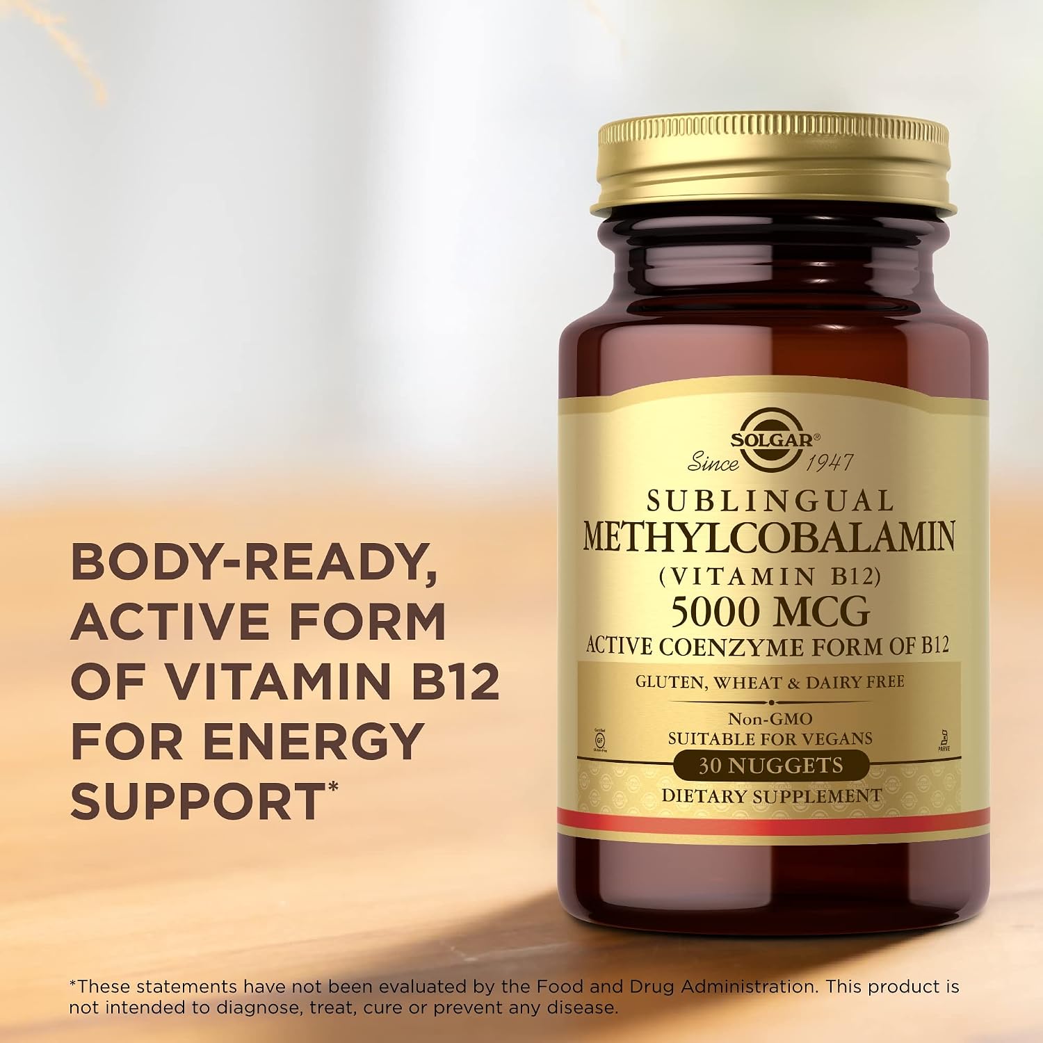 Metilcobalamina (Vitamina B12) 5000 mcg – 30 Nuggets – Solgar