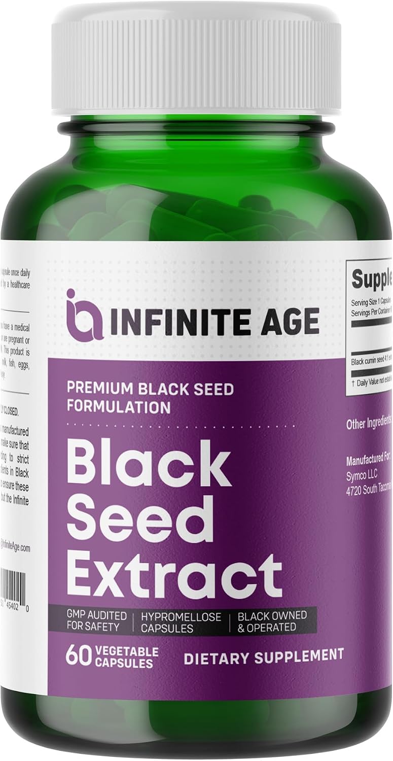 Infinite Age Extracto Seco Orgánico de Semilla de Comino Negro - 60 Cápsulas