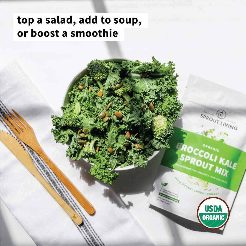 Sprout Living Mezcla de Brócoli y Col Rizada Orgánicos Liofilizados - 113g (32 raciones)