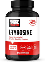 Force Factor L-Tirosina 500 mg, 120 Cápsulas – Suplemento de Aminoácido en Forma Libre