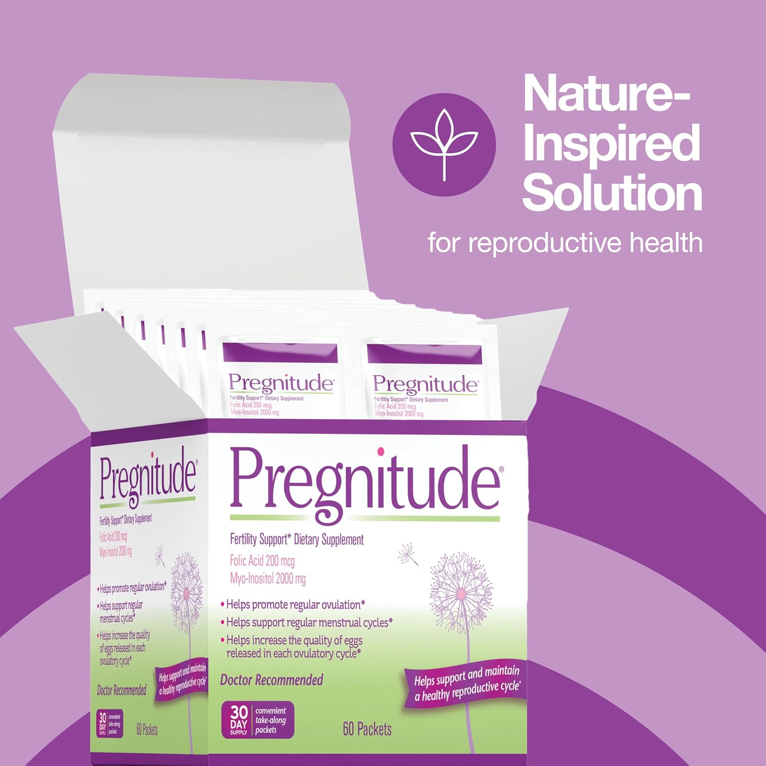 Pregnitude Apoyo Reproductivo con Ácido Fólico y Myo-Inositol, 60 Sobres